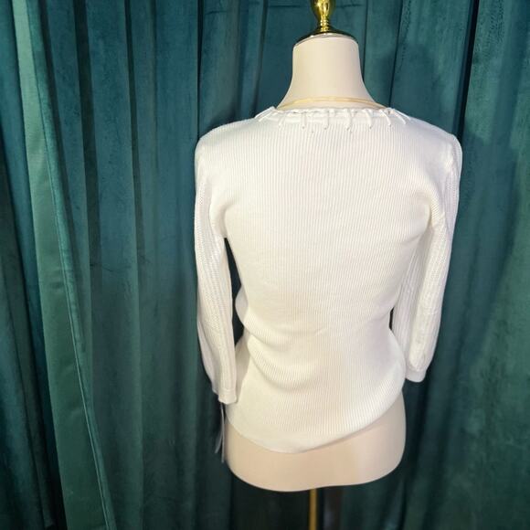 Wit & Wisdom White Ribbed Blouse - Picture 4 of 5